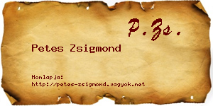 Petes Zsigmond névjegykártya
